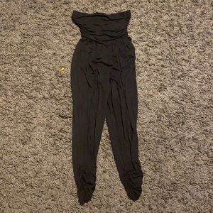 Black strapless jumpsuit